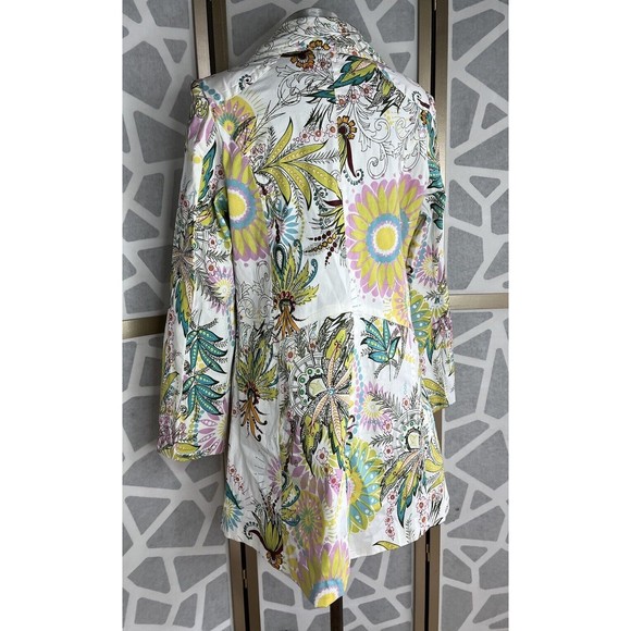 Nolita Vtg Y2k Spring Lightweight Jacket Cotton Blend Long Floral L Stretch - Picture 3 of 5